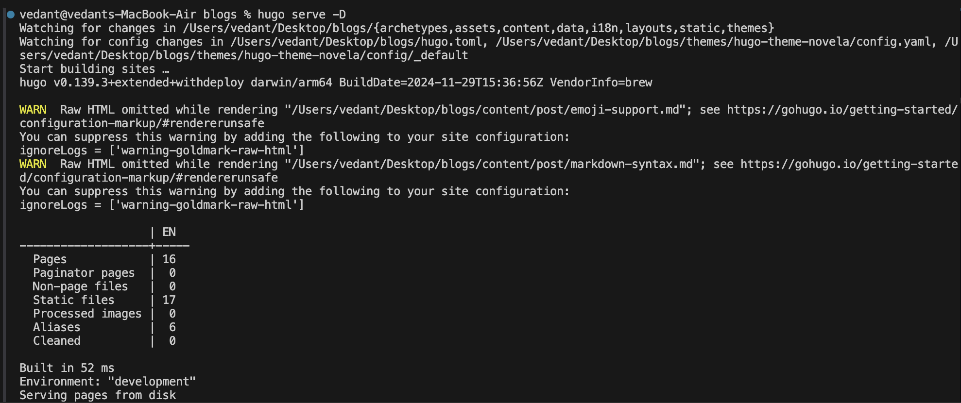 Hugo Serve Screenshot