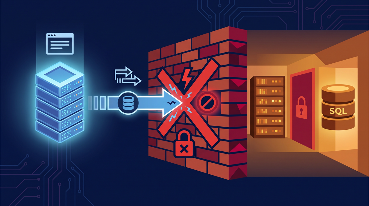 cloud trying to reach an on-prem database through a brick firewall